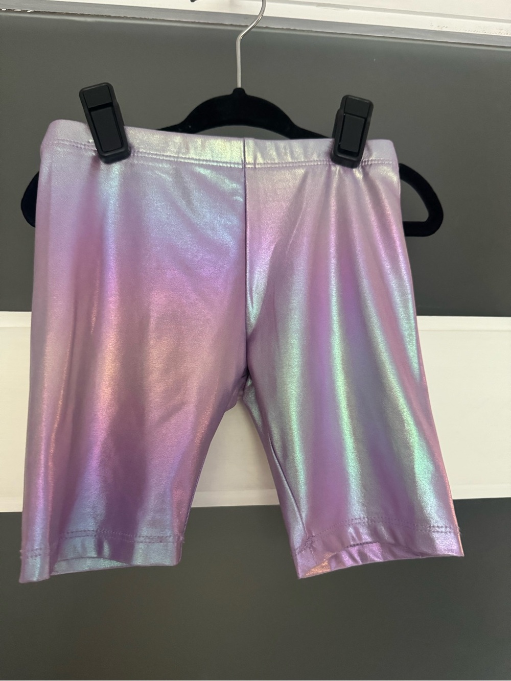 H&M Girls Metallic Iridescent Pink Lavender Bike Shorts